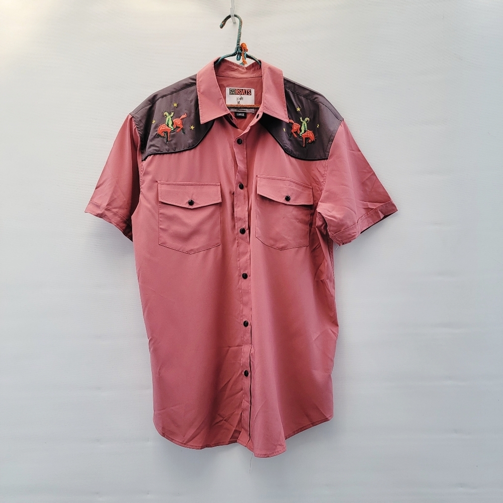 RVLTS x Justin Warner Collab Cowboy Roper Shirt Mens Medium Western Embroidered - Picture 2 of 14